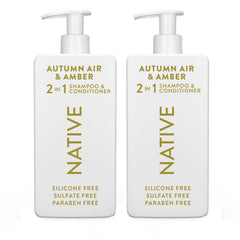 Native 2 en 1, botella Aire Otoño, suaviza y fortalece el cabello.