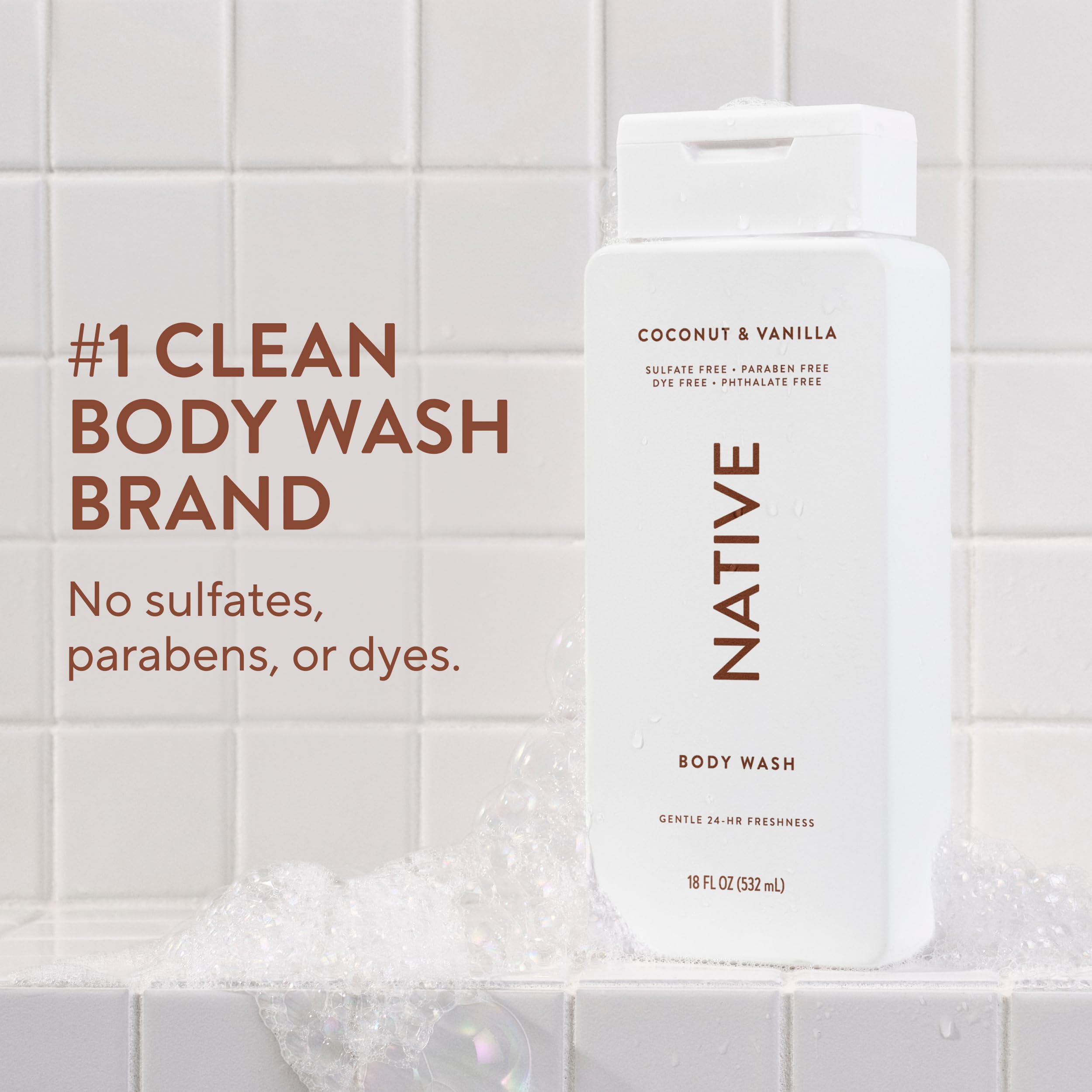 Gel de baño Native espuma cremosa para una limpieza suave y agradable
