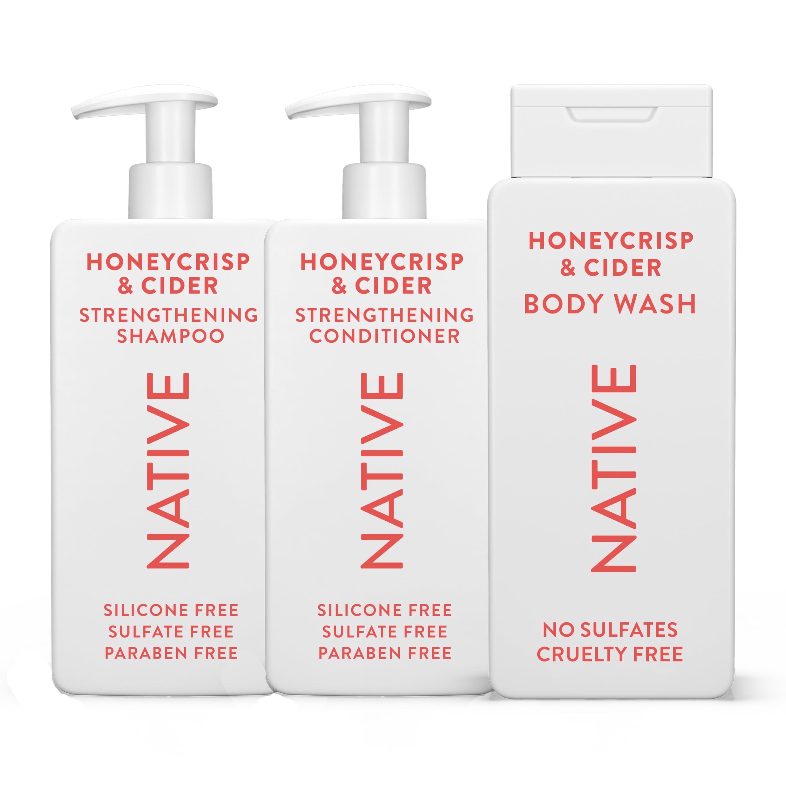 Native champú y acondicionador con miel crujiente y sidra para cabello fortalecido