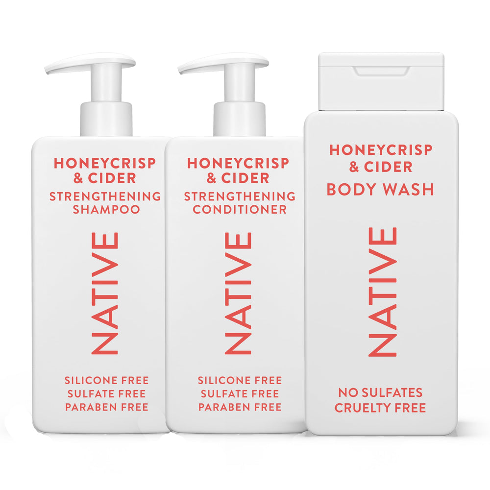 Native champú y acondicionador con miel crujiente y sidra para cabello fortalecido