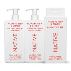 Native champú y acondicionador con miel crujiente y sidra para cabello fortalecido