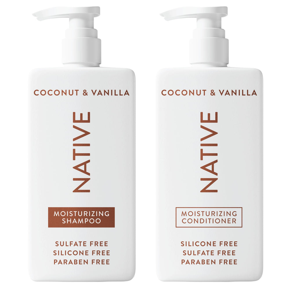Native shampoing coco vanille: flacon élégant pour une routine hydratante.