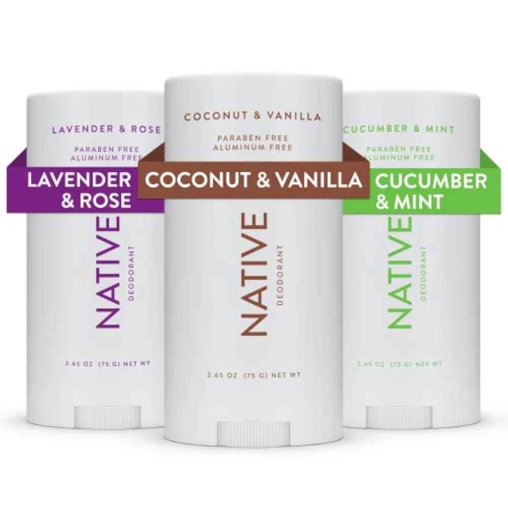 Native Desodorante Clásico 3-Pack, empaque práctico para uso diario