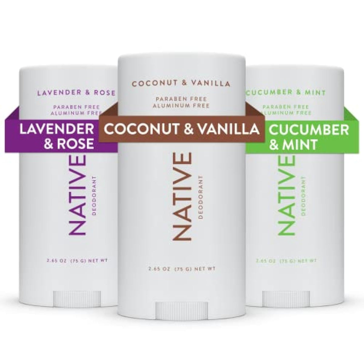 Native Desodorante Clásico 3-Pack, empaque práctico para uso diario