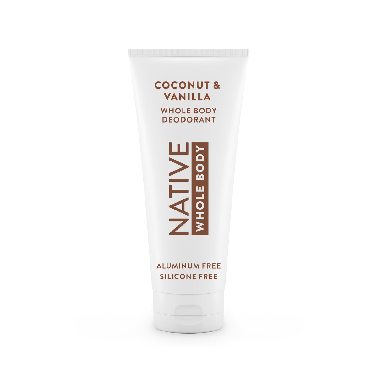 Native desodorante en crema para todo el cuerpo, envase práctico para uso diario.