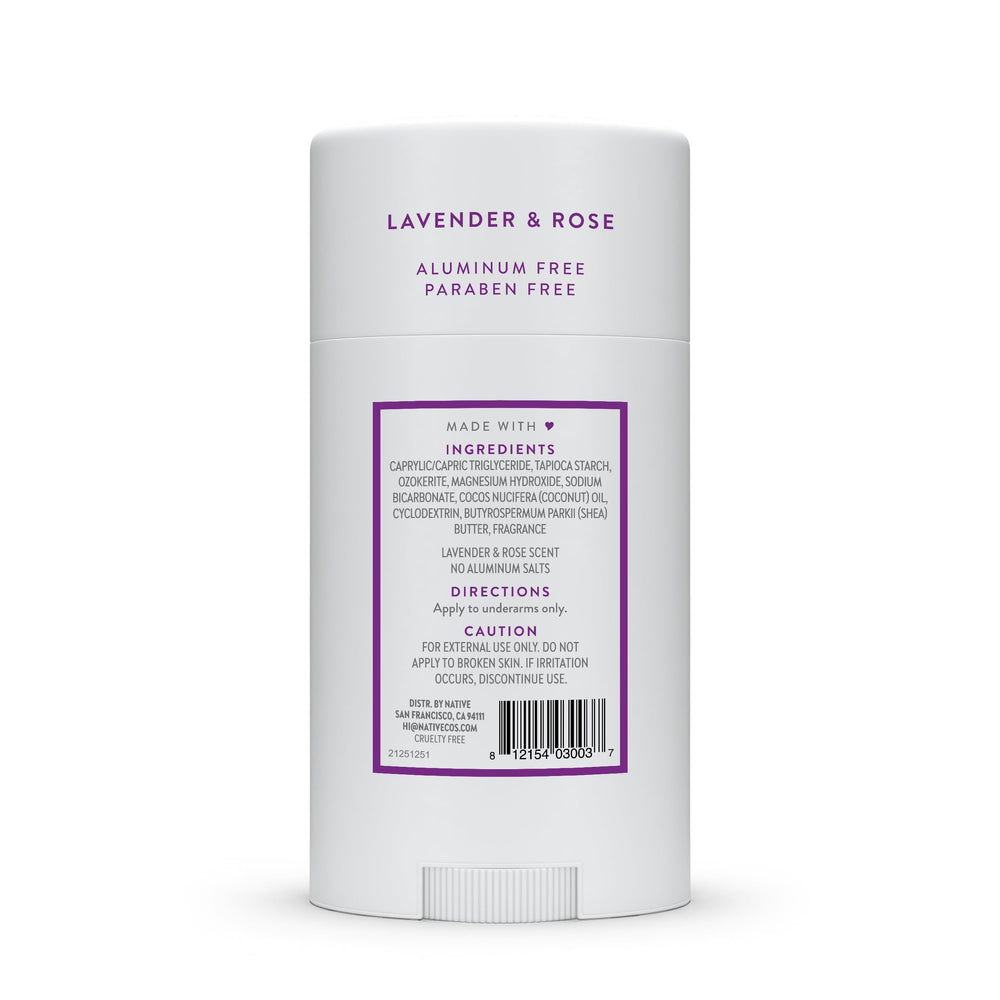Desodorante Native lavanda-rosa, fragancia encantadora que acompaña tu rutina.