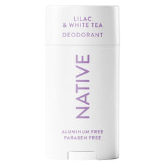 Desodorante Native en envase lilas y te blanco, protección diaria.
