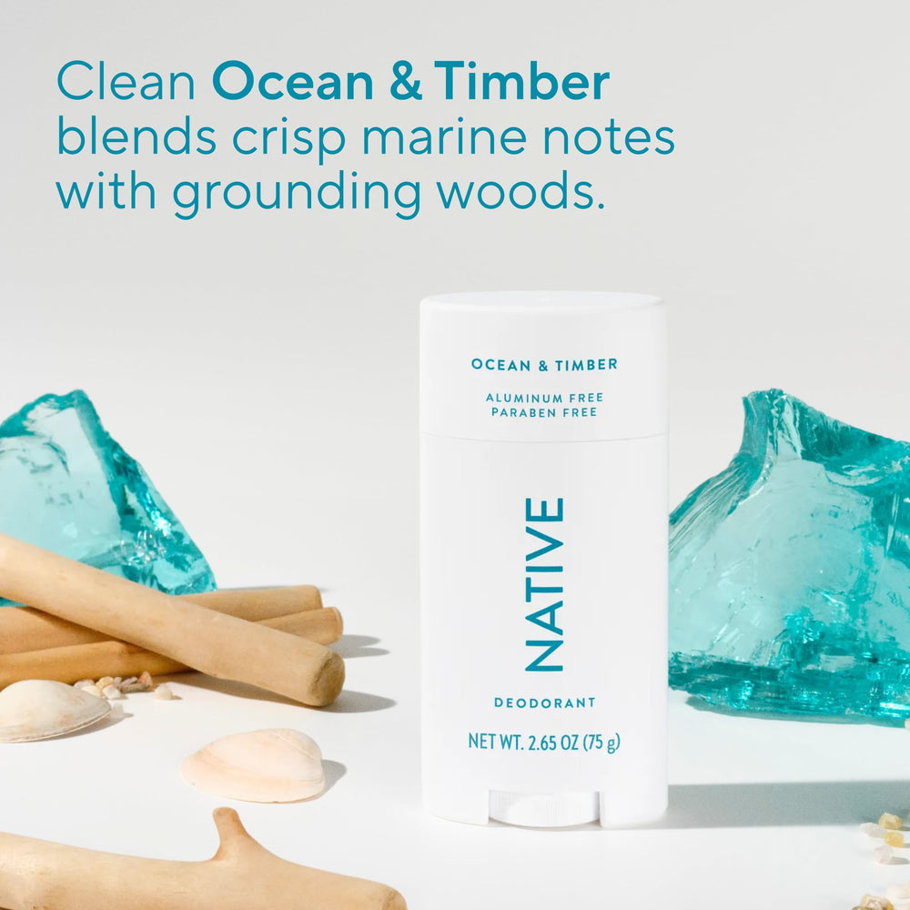Native Ocean & Timber application on skin demonstrates clean, non-greasy feel.