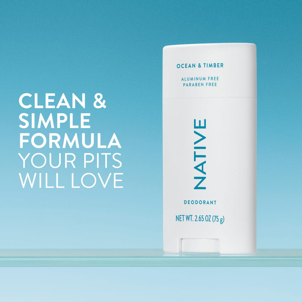 Native Ocean & Timber twist-up applicator shows quick dry, residue-free application.