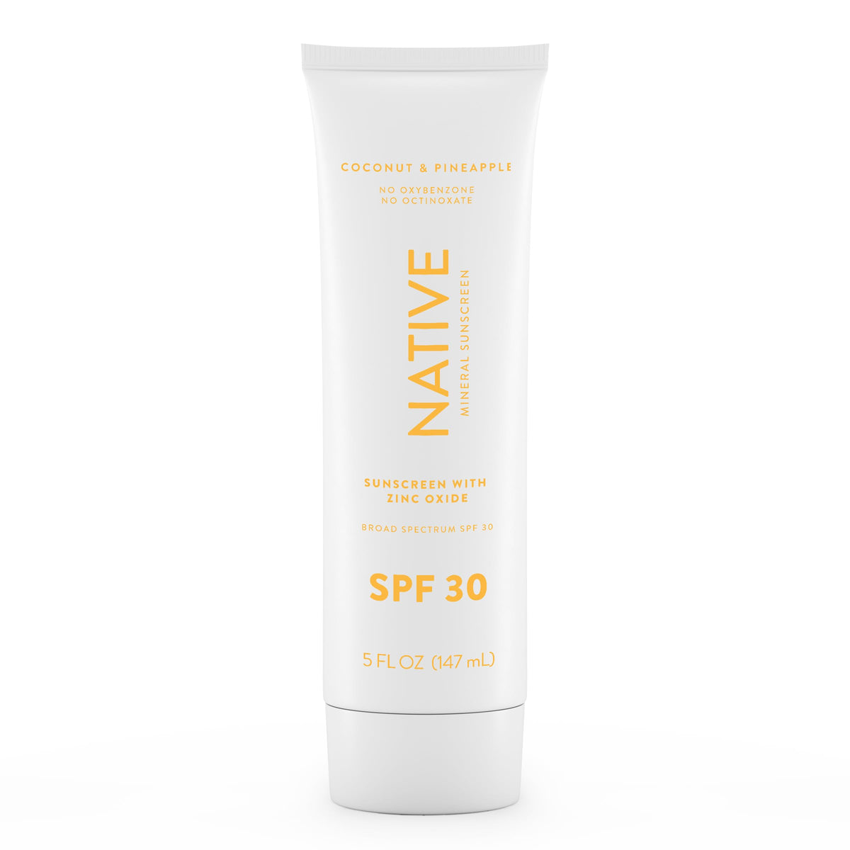 Protector solar Native SPF 30, vista frontal del tubo, protección suave para piel sensible.