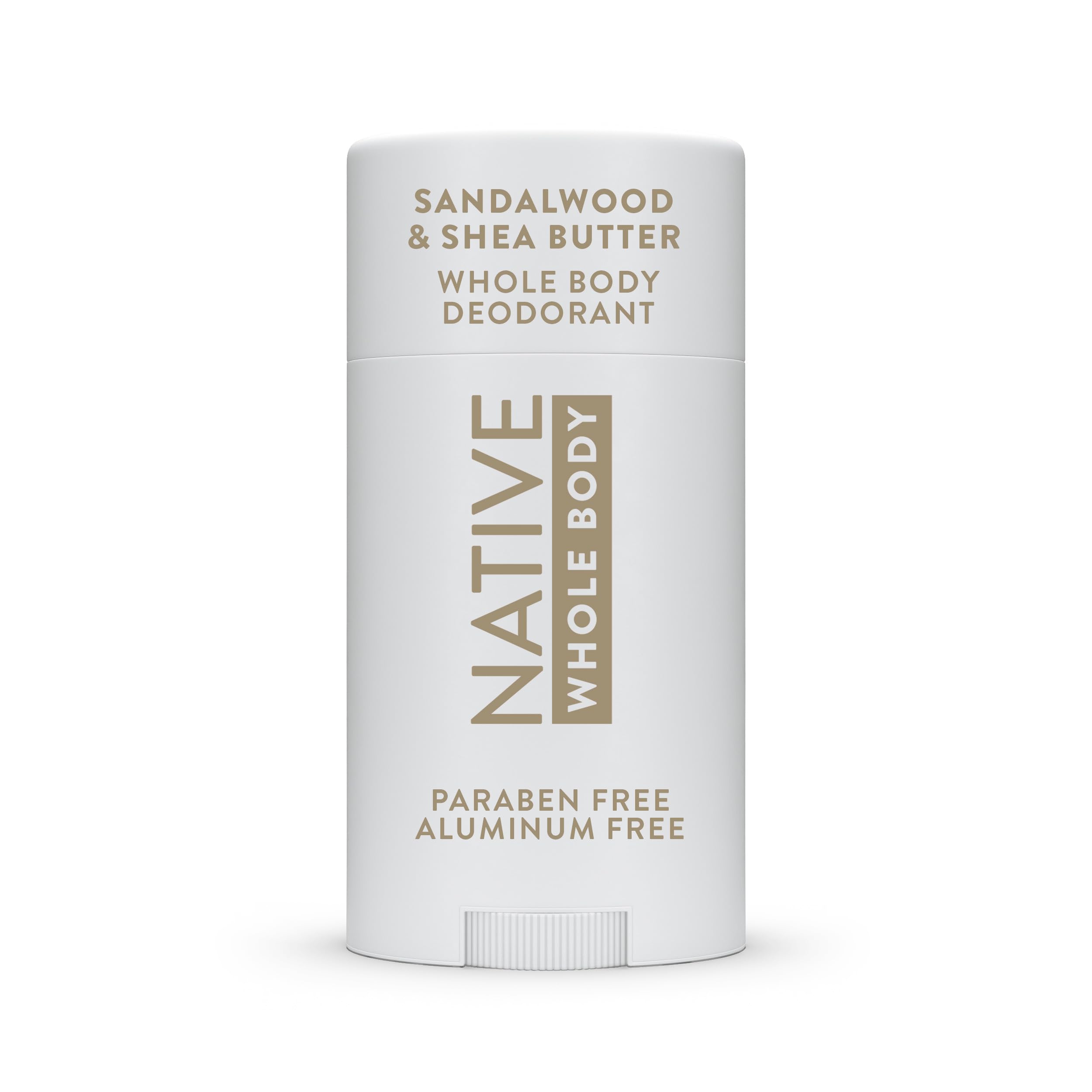 Native sandalwood and shea butter deodorant stick for all-day odor protection.