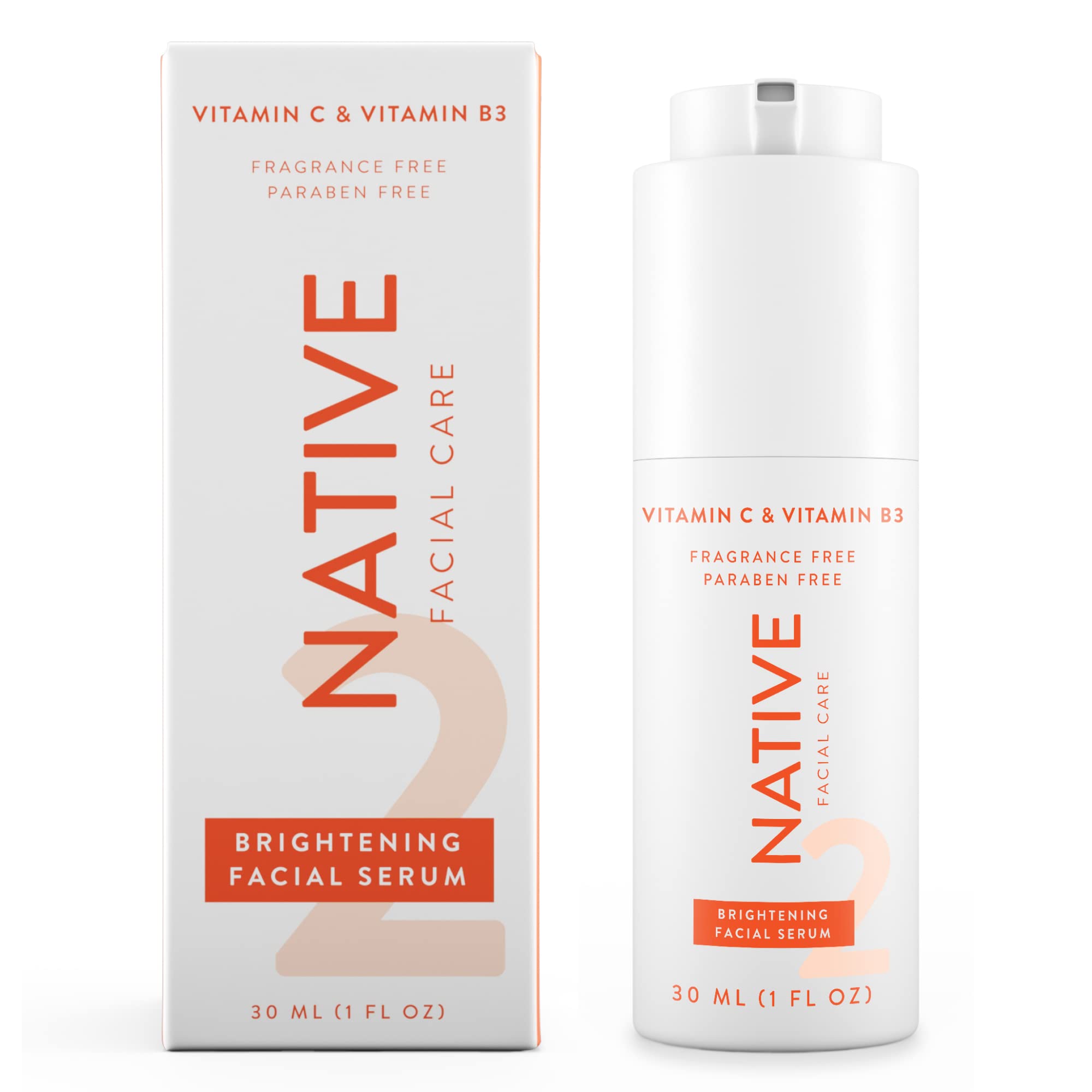 Suero Native, botella frontal, ofrece hidratación y luminosidad para la piel.