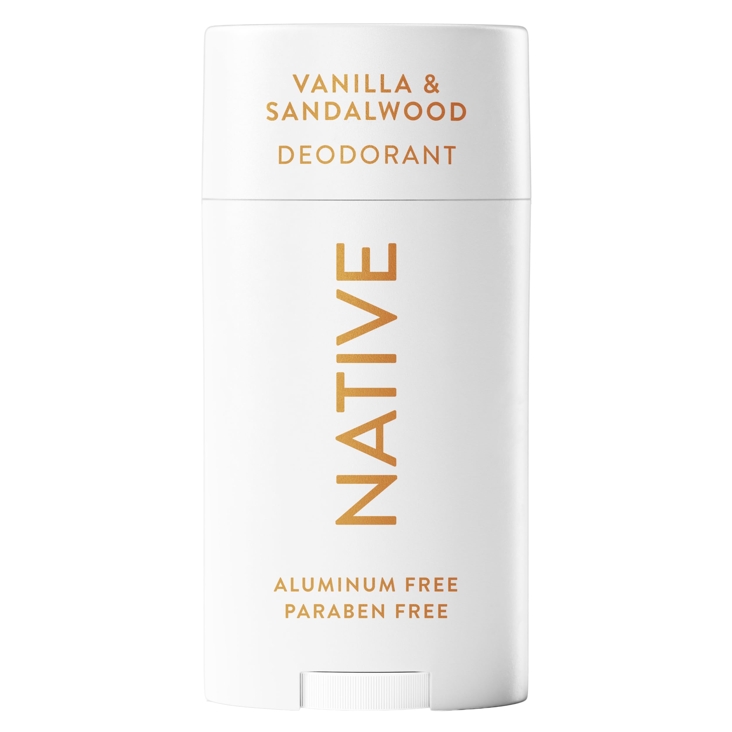 Native Vanilla and Sandalwood deodorant stick showing protection and fragrance