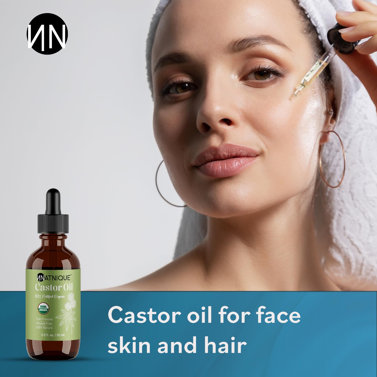 Natnique Aceite de Ricino aporta brillo saludable al cabello