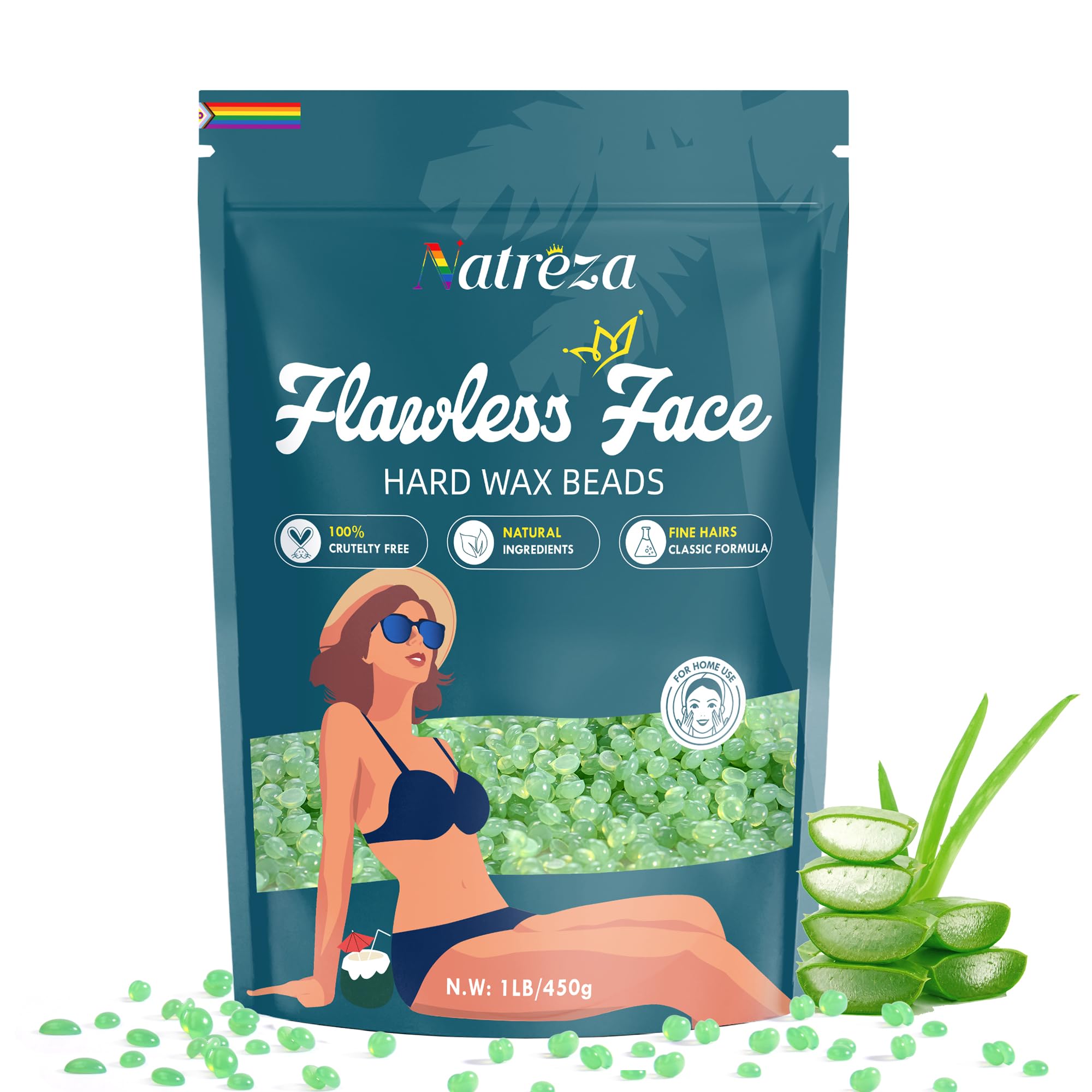 Natreza Cera Dura Aloe Vera para la cara: depilación suave