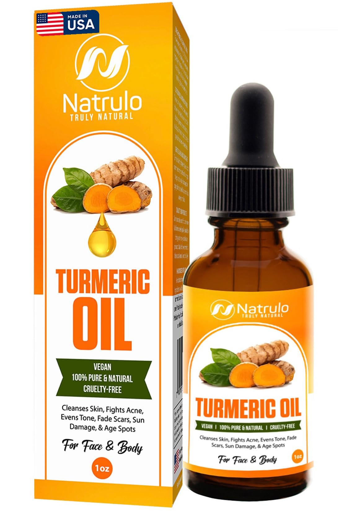 Natrulo Aceite de cúrcuma reparador para rostro mejora tono y manchas