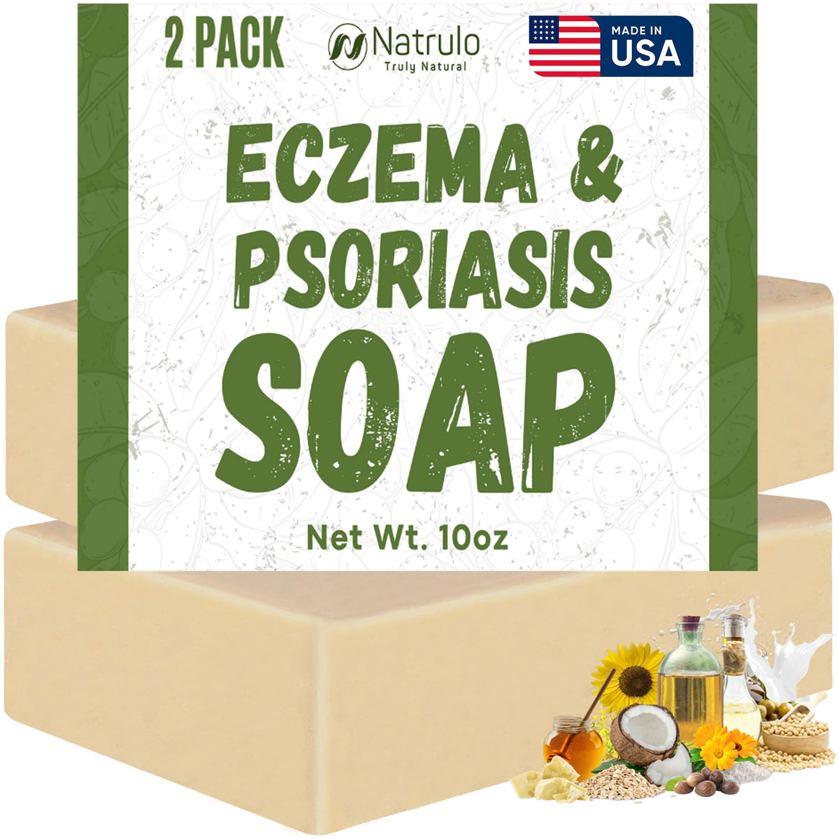 Natrulo jabón eczema-piel para alivio suave y calmante.