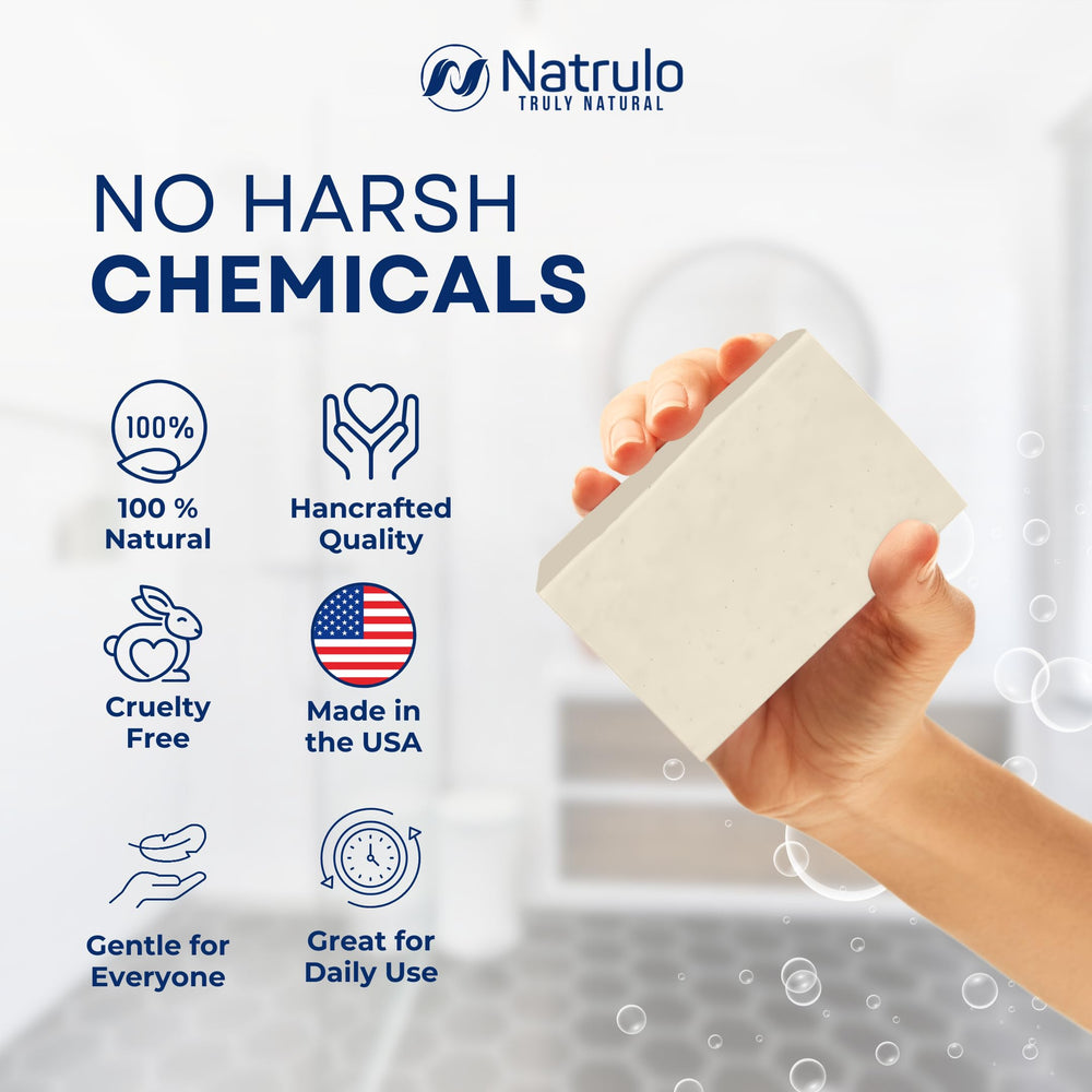 Natrulo jabón para rostro y cuerpo, plata coloidal brinda limpieza suave.