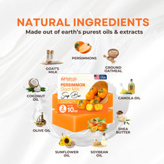 Natrulo Persimmon Barra Jabón - exfoliación suave para una piel más fresca.