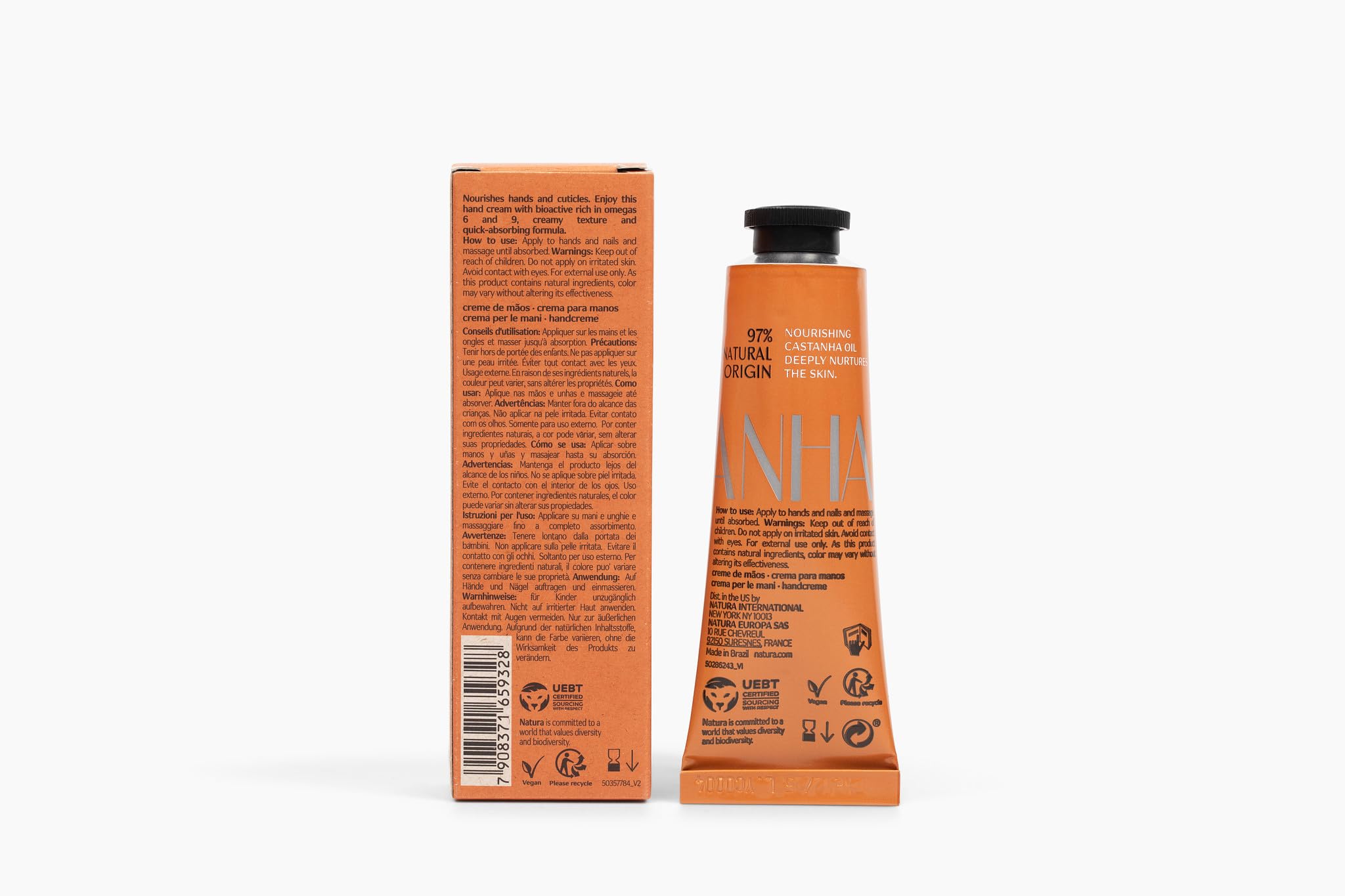 Natura Castanha crema de manos, sostenible desde el Amazonas.