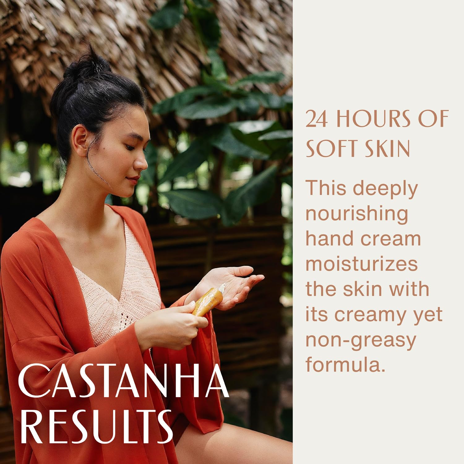 Natura Crema de Manos Castanha, cuidado de cutículas para uñas suaves.