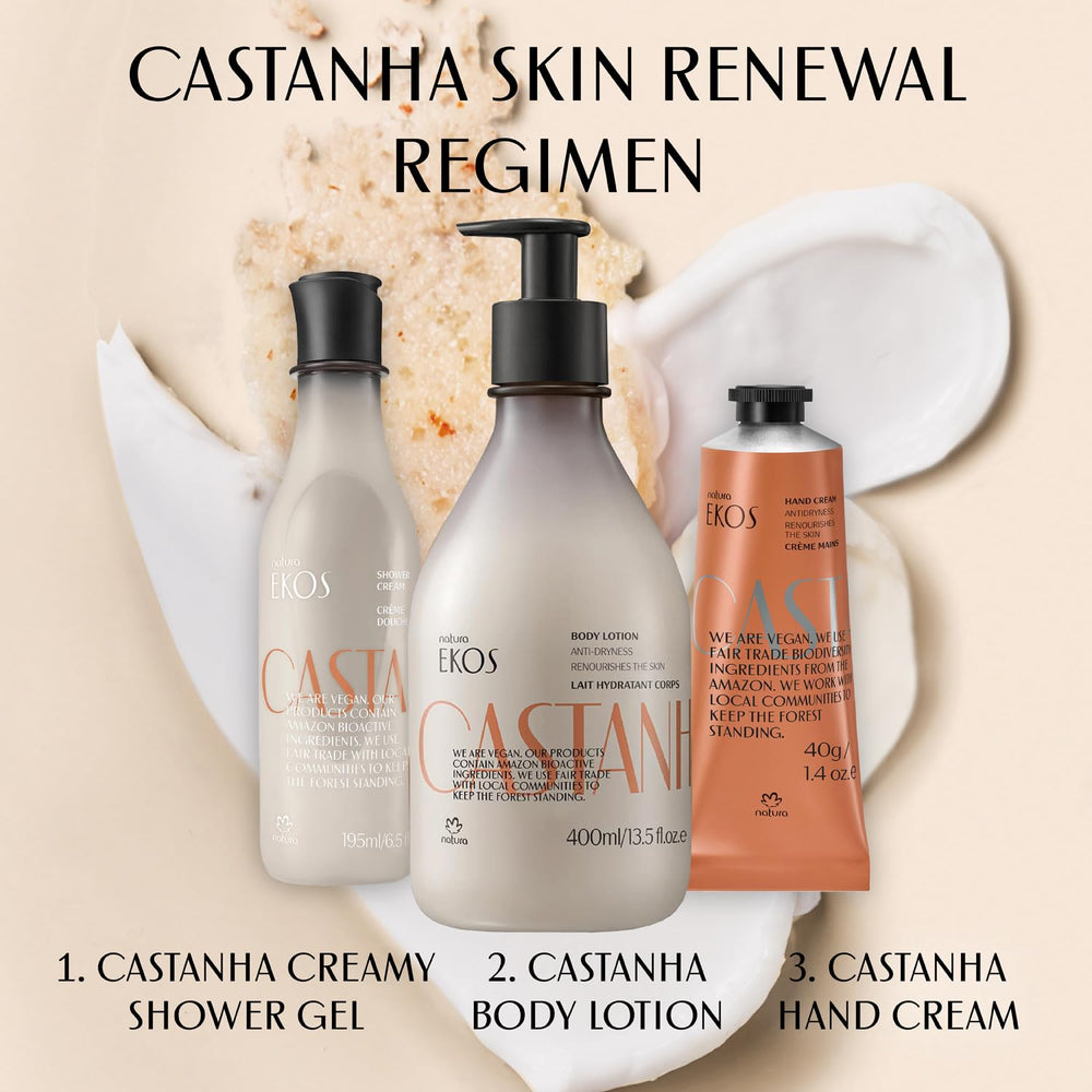 Natura Crema de Manos Castanha, tamaño compacto ideal para bolso.