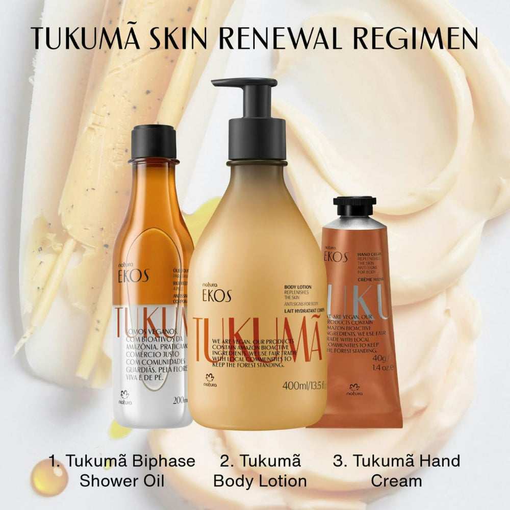 Aceite bifasico Tukuma como parte de la rutina de renovacion de la piel.
