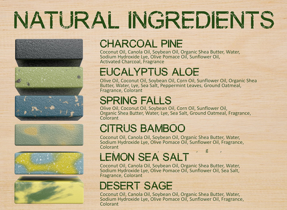 NATURAL AMERICAN ELEMENTS – 6 barres uniques, parfums et textures différents