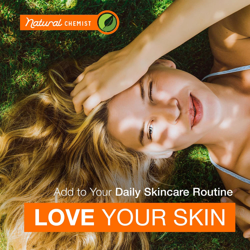 Natural Chemist Vitamin C Serum dermatologist-tested seal visible on packaging.