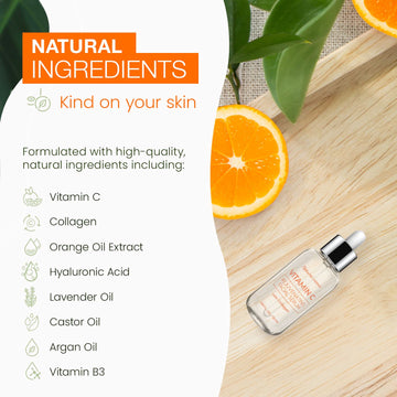 Natural Chemist Vitamin C Serum glow close-up highlights illuminating formula.