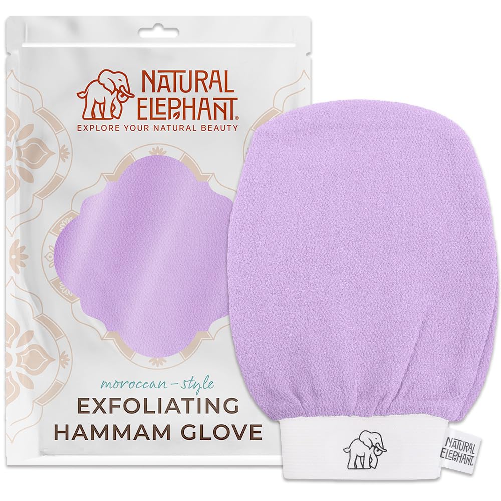 Guante exfoliante Hammam de Natural Elephant, detalle de textura suave para piel limpia.