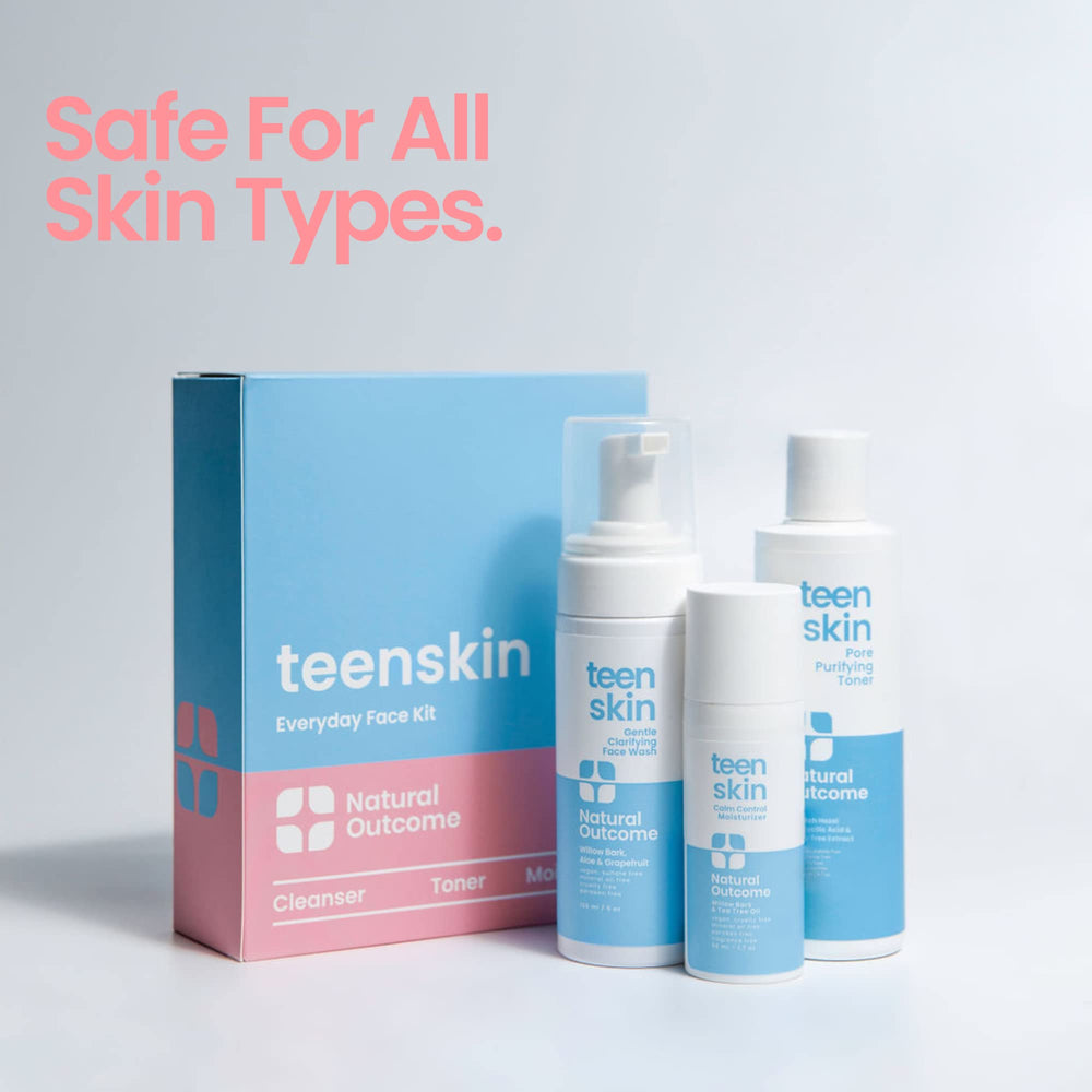 Natural Outcome Teen Skin Kit 3 Pasos: hidratante facial calmante para una piel equilibrada.