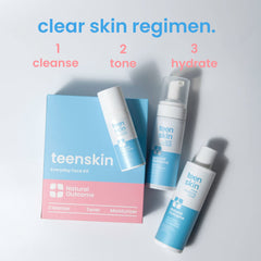 Natural Outcome Teen Skin Kit 3 Pasos: limpiador facial con espuma suave para piel adolescente.