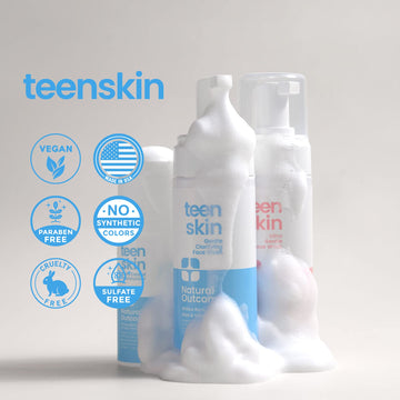Natural Outcome Teen Skin Kit 3 Pasos: rutina diaria rápida y fácil para adolescentes.