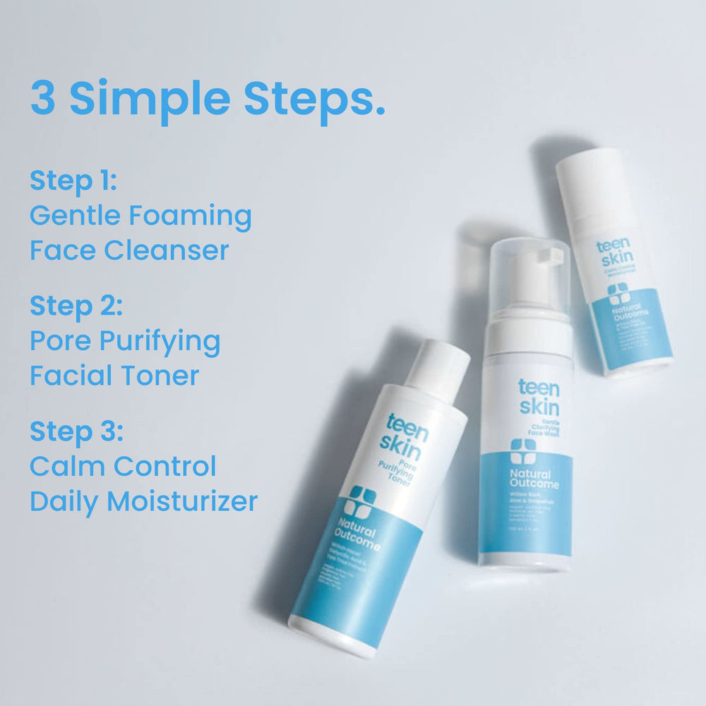 Natural Outcome Teen Skin Kit 3 Pasos: tónico purificante que refina poros en piel joven.