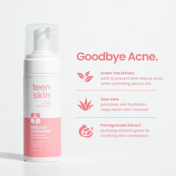 Natural Outcome Teen Skin Ultra Gentle, envase de 5 oz, tamaño práctico para diario.