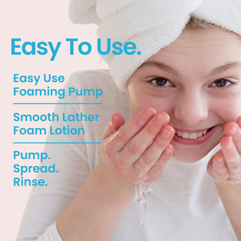 USA-made label on Natural Outcome Teen Skin Face Wash bottle.