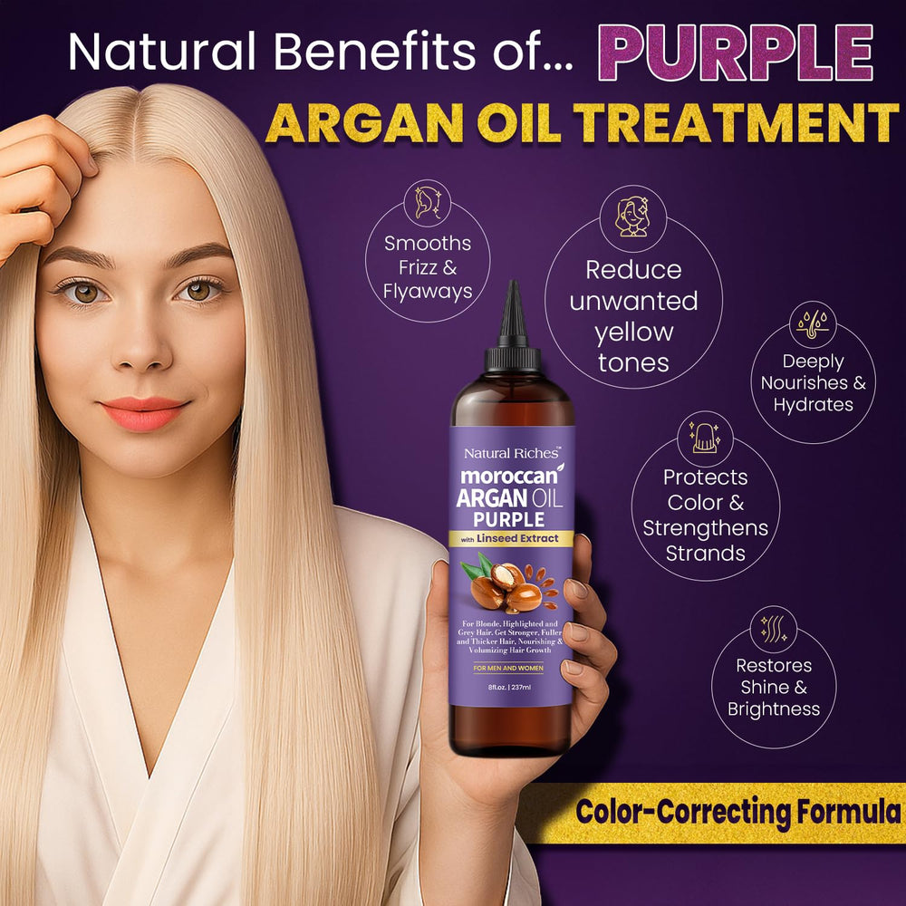Natural Riches Argán Morado y linaza, neutralizador de tonos para rubios plateados