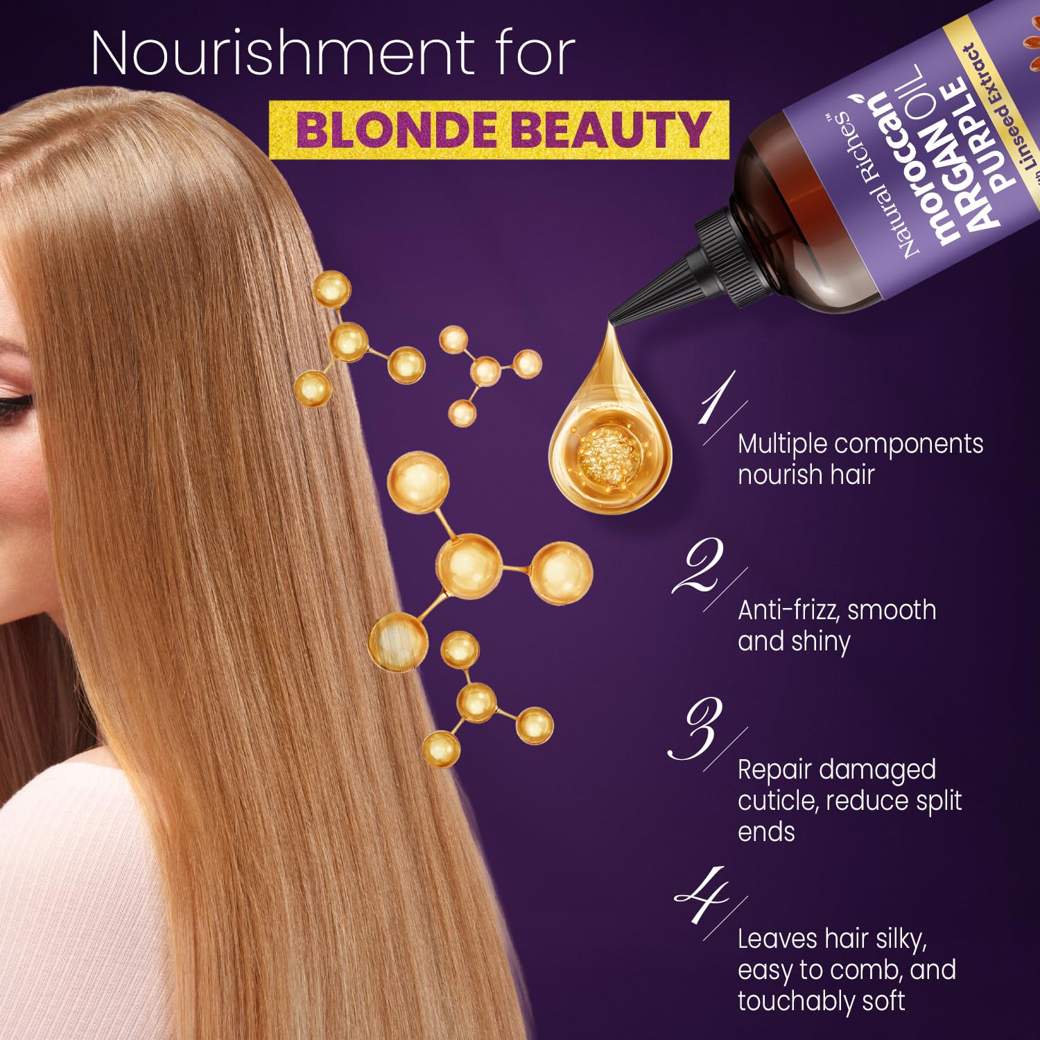 Natural Riches Aceite Morado para todo tipo de rubios, ligero y suave
