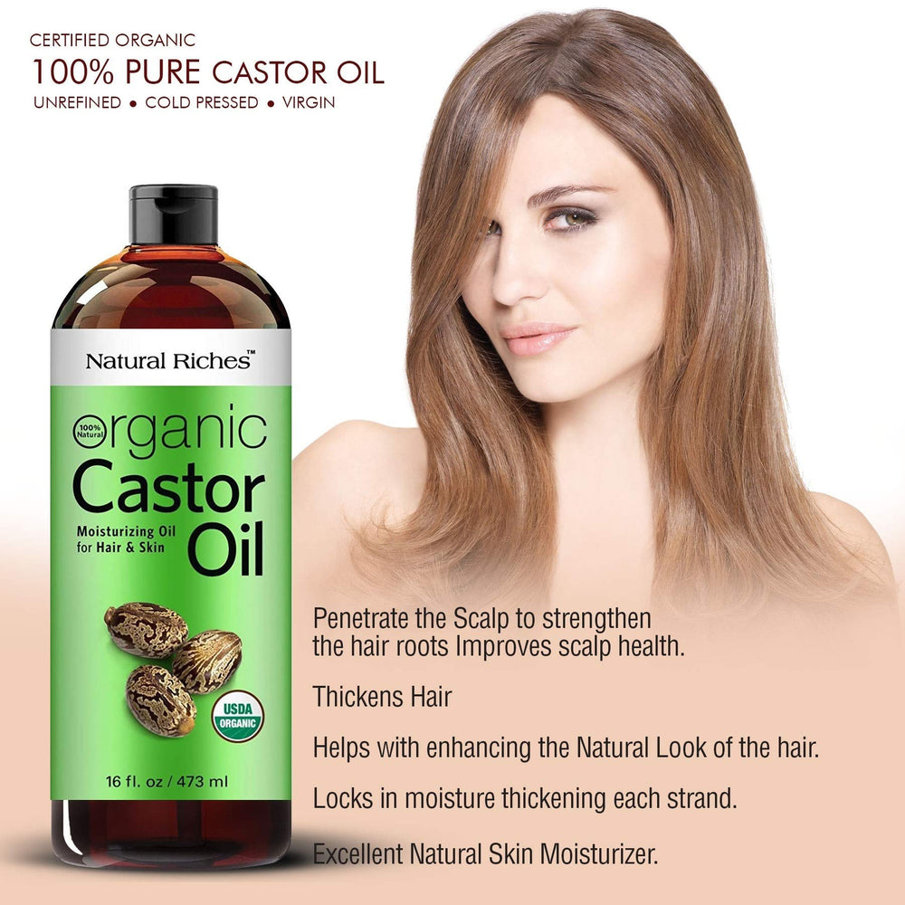 Natural Riches Aceite de Ricino Potencial crecimiento del cabello, nutrición profunda