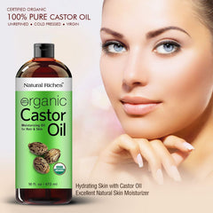 Natural Riches Aceite de Ricino Cuidado de pestañas y cejas, aspecto definido