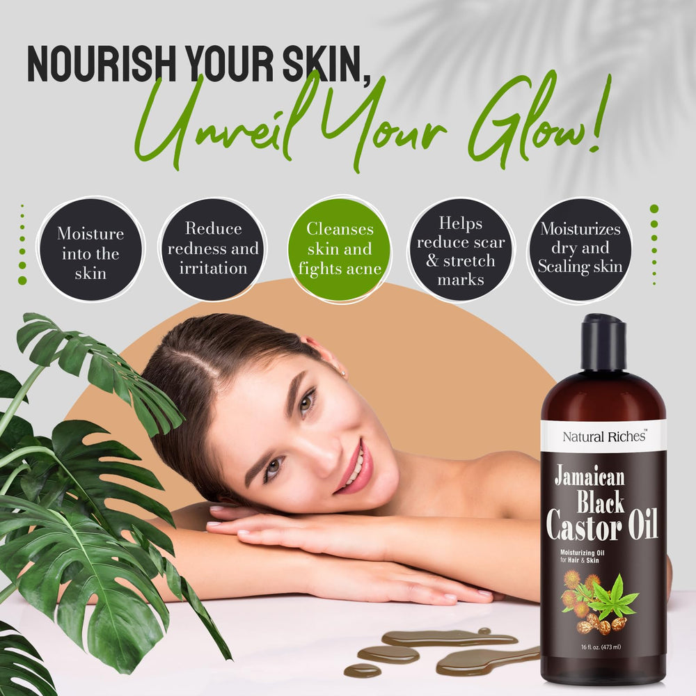 Natural Riches Aceite Negro Jamaicano, revitaliza cejas y pestañas de forma natural.