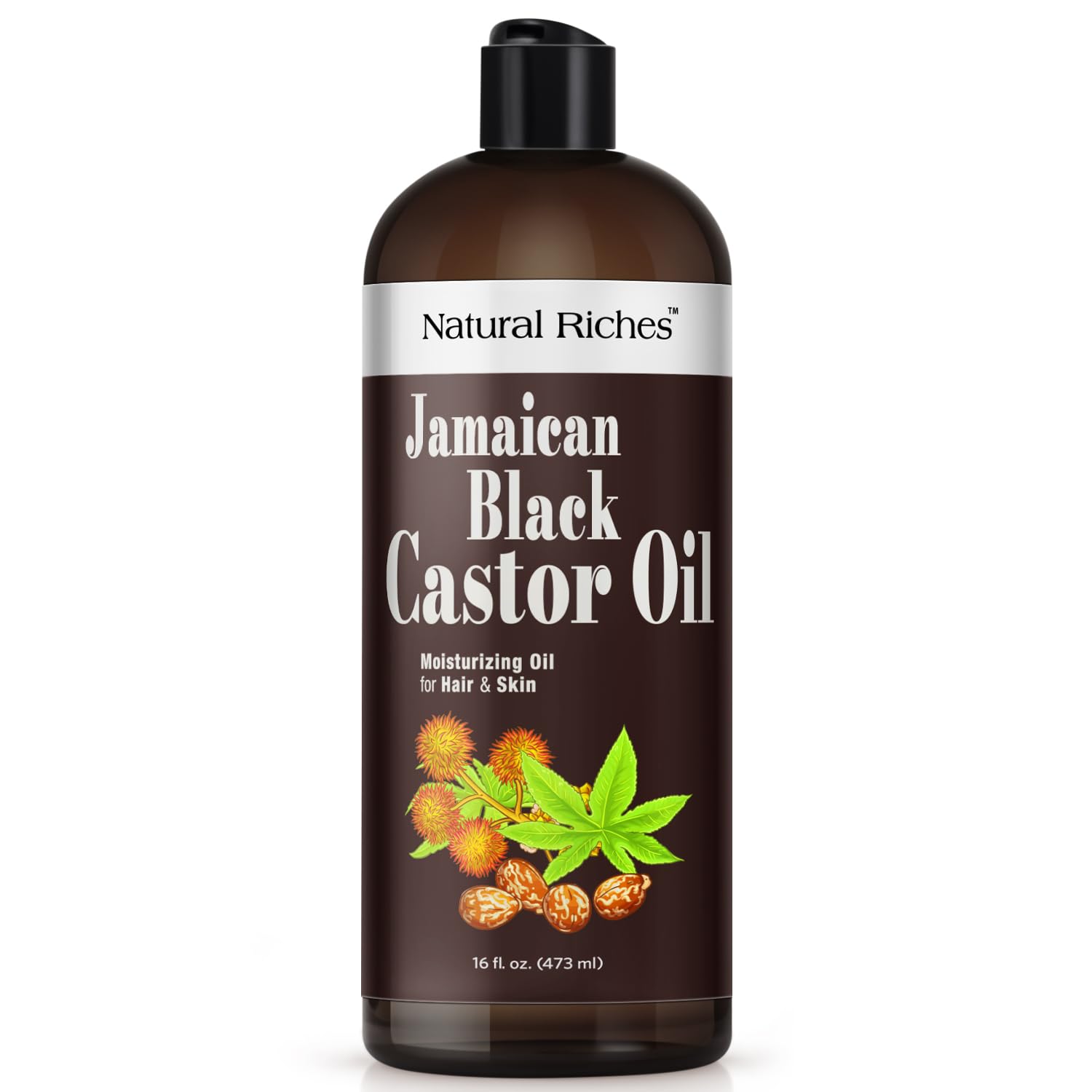 Natural Riches Aceite Negro Jamaicano, botella para uso diario en cabello y piel.
