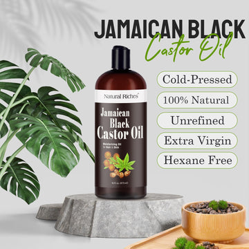 Natural Riches Aceite Negro Jamaicano, textura oscura que indica alto contenido de nutrientes.