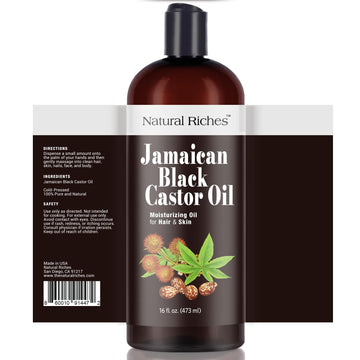 Natural Riches Aceite Negro Jamaicano, uso diario para cabello y piel hidratados.