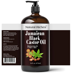 Natural Riches aceite de ricino negro jamaicano para revitalizar el cabello.
