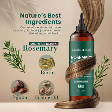 Natural Riches etiqueta del producto mostrando ingredientes clave