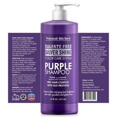 Natural Riches acondicionador morado en botella, suaviza y facilita peinado sin peso.