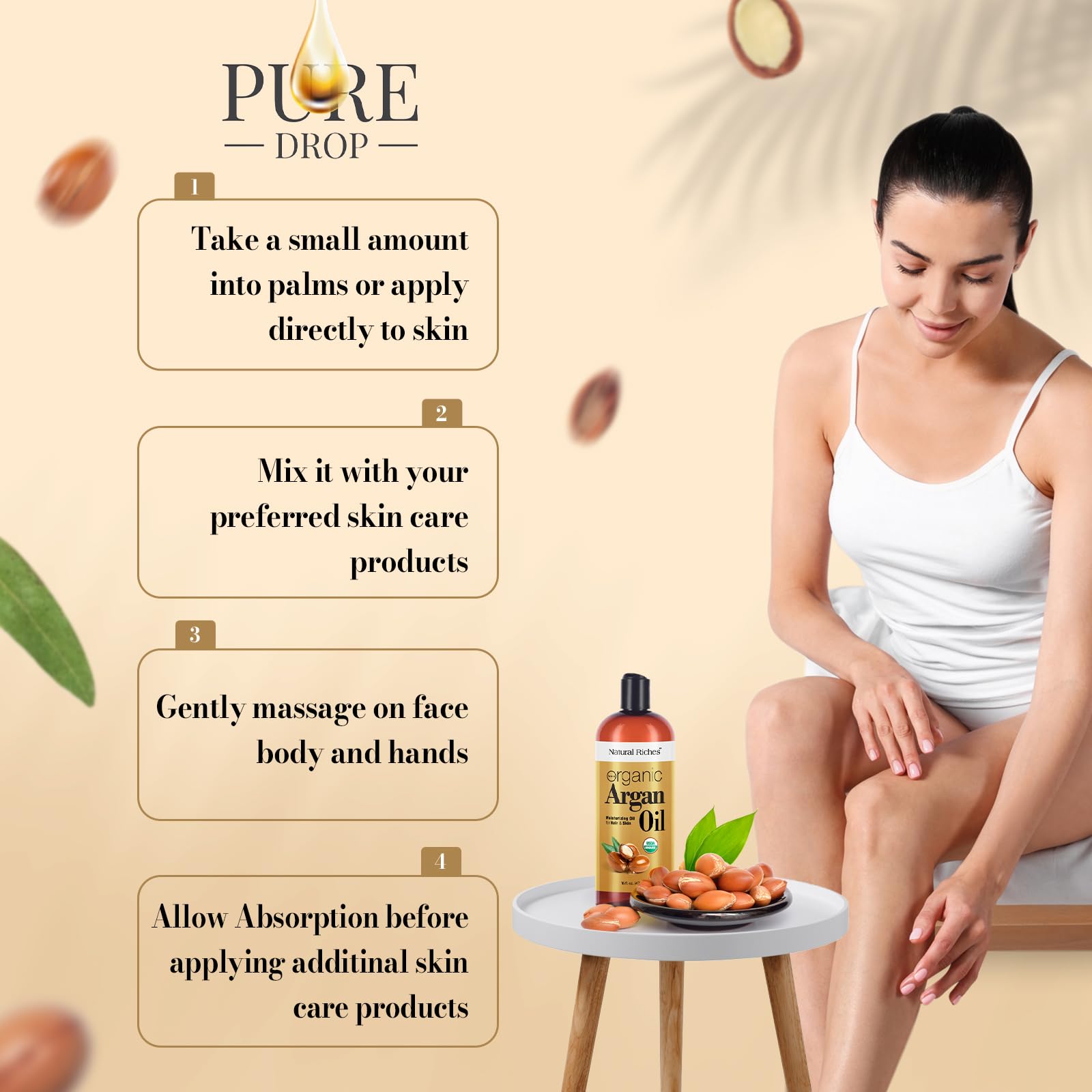 Natural Riches Huile d Argan Maroc usage quotidien – application discrète
