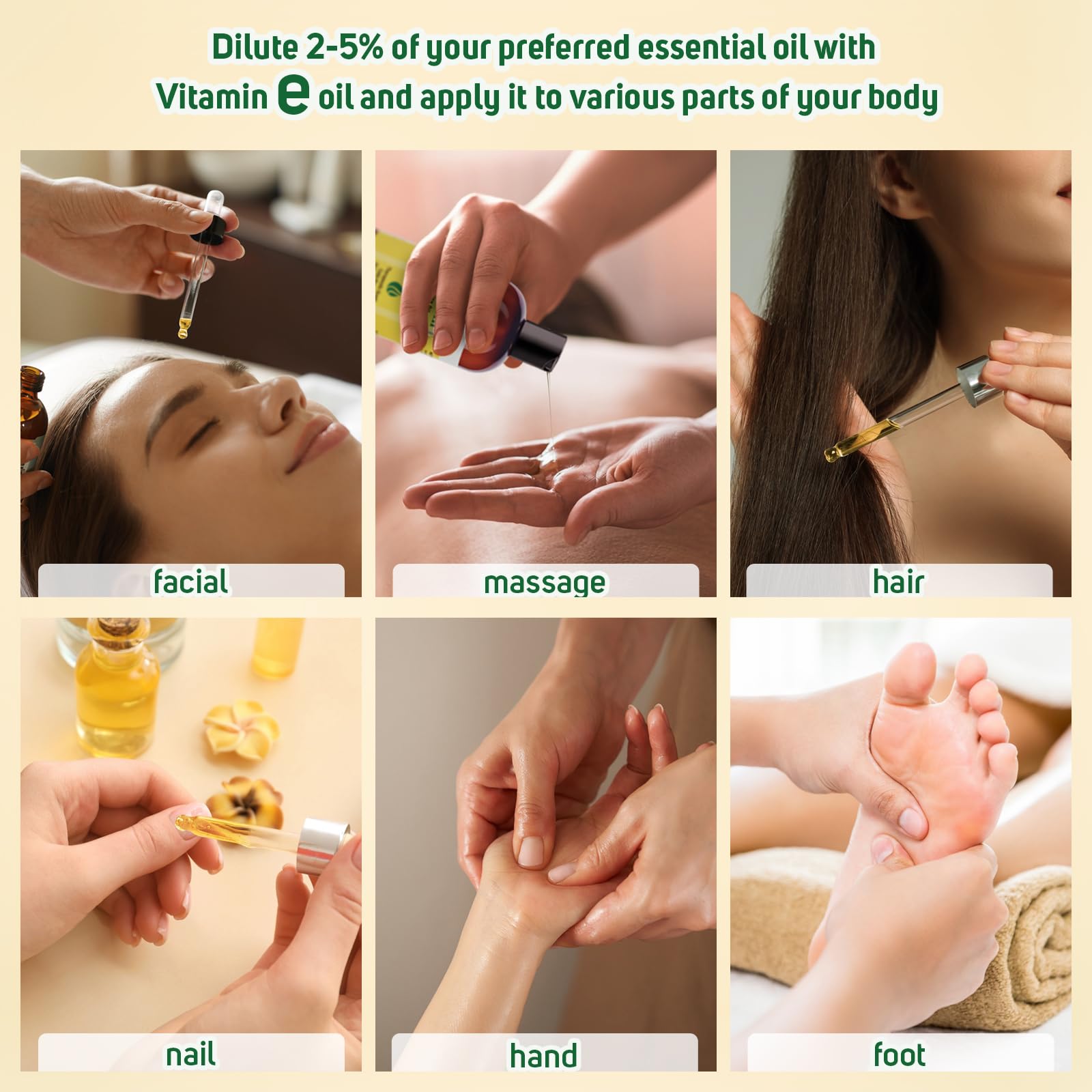Natural Riches Aceite de Vitamina E, masaje corporal para piel nutrida